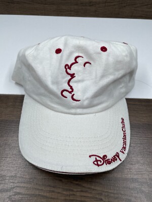 Walt Disney World Mickey Mouse Vacation Club MEMBER White Hat Cap Strap Back-image
