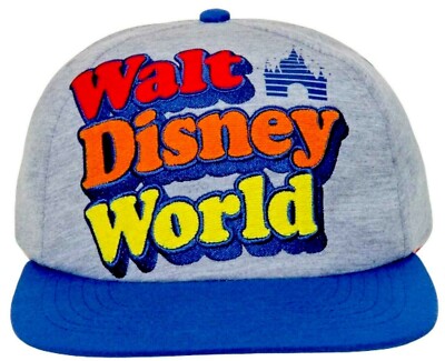 Walt Disney World Baseball Cap Embroidered Retro 70's Logo Adjustable Snapback-image