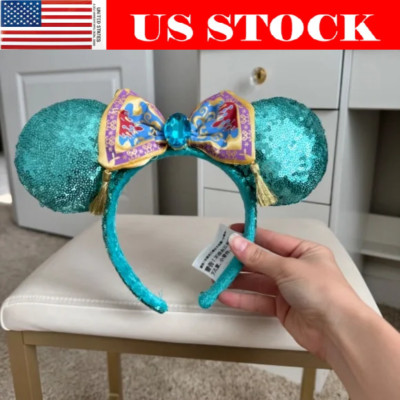 Disney Parks Aladdin Jasmine Magic Carpet Minnie Ears Diamonds Queen Headband US-image