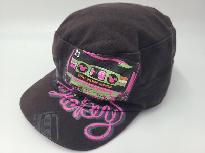 Women Mickey Mouse Walt Disney World Cassette Tape Cadet Army Strapback Hat Cap-image