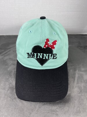 MINNIE mouse Walt Disney World Land Hat Cap Bow Adult Strapback Mint Green -image