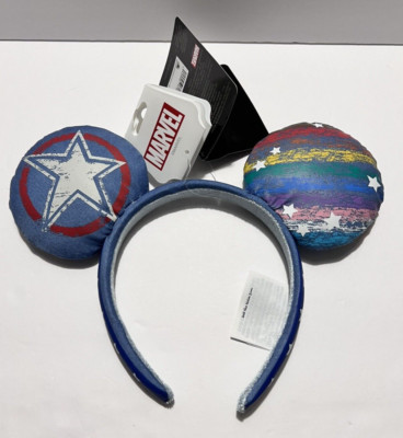 Captain America Marvel PRIDE Minnie Headband Ears Skull Rainbow Disney World WDW-image