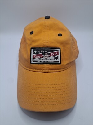 Disney Hat Cap Strap Back Yellow Blue Mickey Mouse Walt Disney World Mens-image