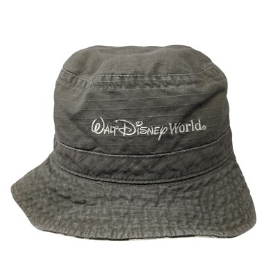 Walt Disney World Mickey Bucket Hat Brown OS Embroidered Lined Floral Print-image