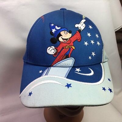 Disney Parks Mickey Mouse Sorcerer Mickey Youth Strapback Fantasia Hat Cap. -image