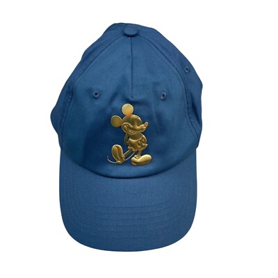 NEW Walt Disney World 50th Anniversary Gold Mickey Mouse Hat/Cap Blue • OSFA-image