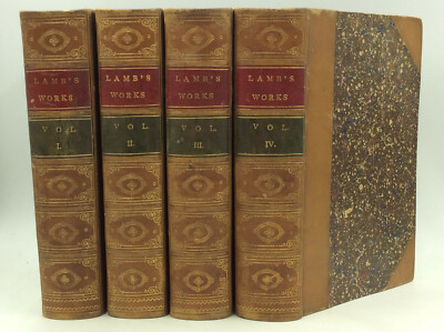 COMPLETE CORRESPONDENCE & WORKS OF CHARLES LAMB - 1870, 4v, LEATHERBOUND-image