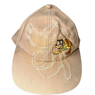 Vintage Walt Disney World Pluto Cotton Baseball Cap Hat Beige-image