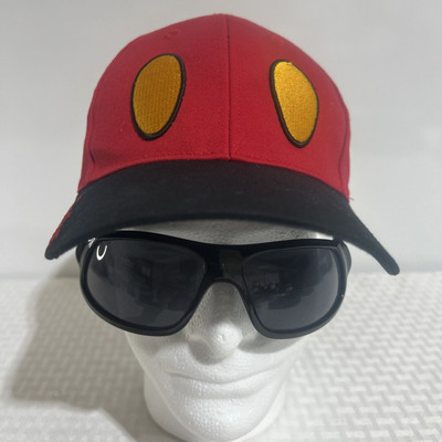 Mickey Mouse Disney Park Hat W/ Attached Glasses Adjustable Back VENTED-image