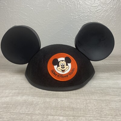 Vintage Walt Disney World Mickey Mouse Ears Felt Hat Adult Embroidered Patch-image