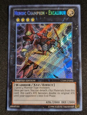 Yugioh 2x Heroic Champion - Excalibur CT09-EN002 Limited Edition Secret Rare MP-image
