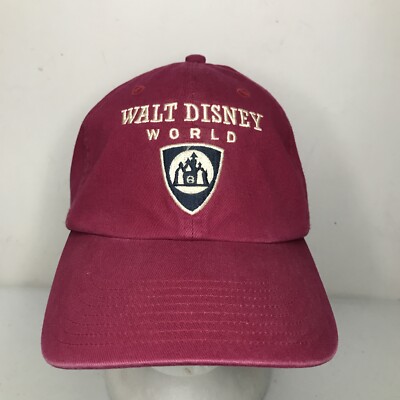 NWOT Walt Disney World Burgundy Baseball Cap Embroidered Adjustable Hat-image