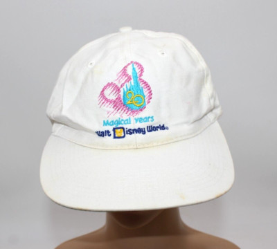 Vintage 20 Magical Years Walt Disney World Mickey White Hat Snapback HTF Collect-image