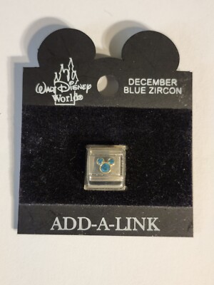 Walt Disney World Add A Link Charm Mickey Mouse December Blue Zircon Lady Bug...-image