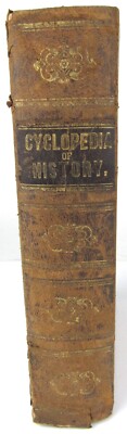 1844 Popular Cyclopedia of History F.A Durivage Leather Illustrated Engravings-image