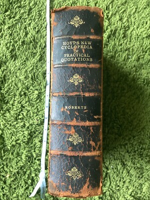 Hoyt’s Cyclopedia of practical quotations Roberts 1922 Leatherbound patina deco-image