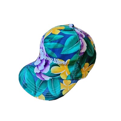 RARE Vintage Walt Disney World Hawaiian Snapback Adjustable Tropical Made In USA-image