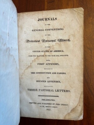1817 Journals General Conventions Protestant Episcopal Church 1784-1814, Letters-image