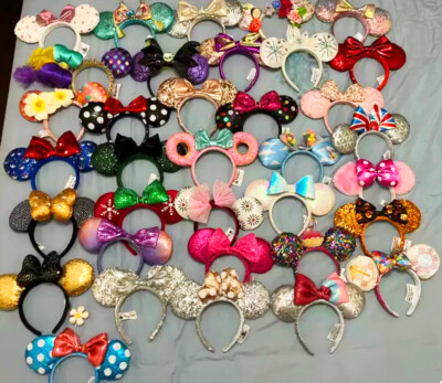 142 Styles Disney Parks 100 Years Loungefly Minnie Ears Bow Sequins Headband NWT-image