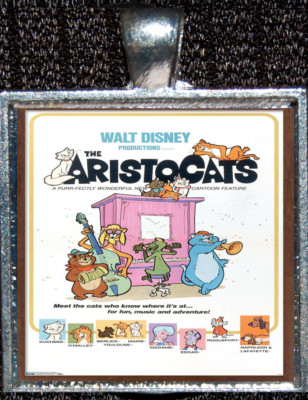 The Aristocats Cats Movie Poster Disneyland Disney WDW Silver Pendant Necklace-image