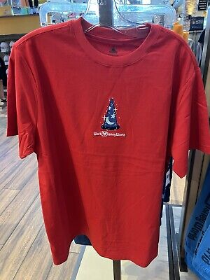 2025 Disney Parks WDW Shirt Sorcerer Mickey Hat Embroidered Red Adult XXL-image