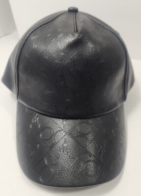 NWT Walt Disney World 50th Anniversary Logo Black Baseball Cap Hat Faux Leather-image