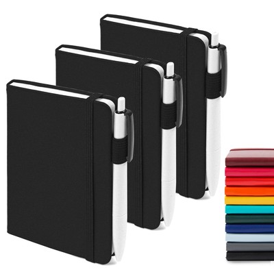 Feela 3 Pack Pocket Notebook Journals with 3 Black Pens A6 Mini Cute Small Jour-image