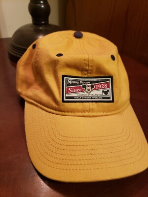 MICKEY MOUSE HAT BASEBALL STRAPBACK CAP YELLOW ADULT WALT DISNEY WORLD VACATION-image