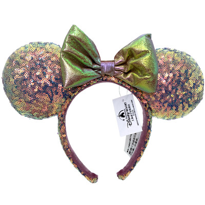 50th Anniversary Earidescent Iridescent Pink Ears Disney Headband Minnie NWT-image
