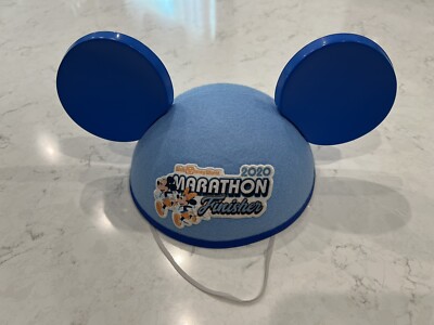 2020 Walt Disney World Run Disney Marathon 26.2 Finisher Mickey Ears Hat Blue-image