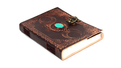 Vintage Leather bound Journal Antique Handmade Paper Notebook Diary Sketchbook-image