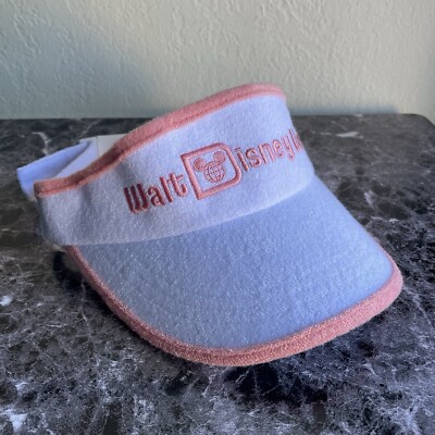 Walt Disney World Visor Unisex Adult Pink/White Terry Cloth Golf Tennis Sun Hat-image