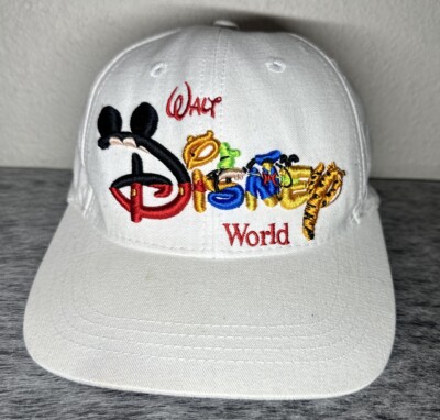 Vintage Walt Disney World Raised Letter Multicolor Logo Hat Snap Back Cap-image