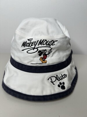 Vintage Walt Disney World Bucket Hat Embroidered Autographs Mickey Goofy Pluto-image
