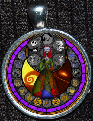 Nightmare before Christmas Sally Skellington Disney WDW Silver Pendant Necklace-image