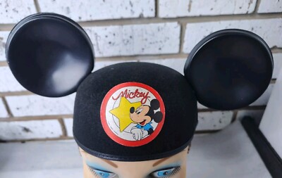 Vintage Mickey Mouse Club Logo Felt Hat w/ Plastic Ears Walt Disney Production-image