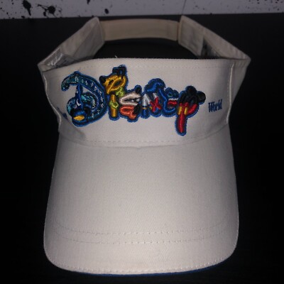 Vintage Walt Disney World Visor Embroidered Rainbow Adjustable-image