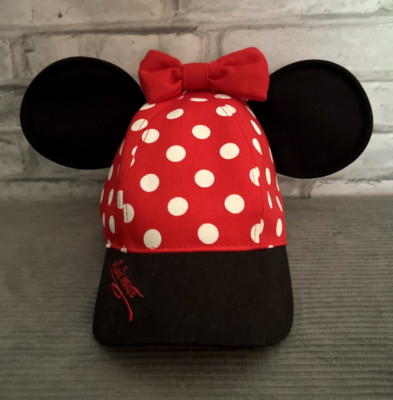 Disney Parks Minnie Mouse Ears Polka-Dots Hat Cap Size Youth Walt Disney World-image