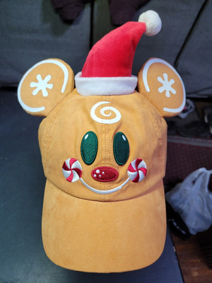 NEW Walt Disney World Parks Gingerbread Mickey Mouse Cap Hat Adult Holiday-image