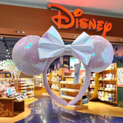 Ears Disney· Parks Anniversary Collection Minnie Mouse Pink Bow Sequins Headband-image