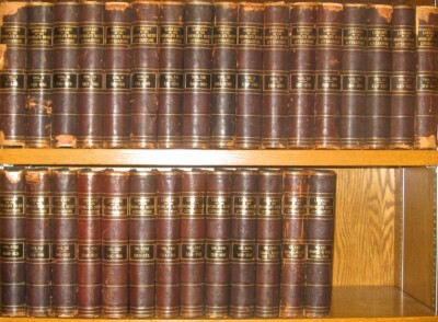 LEATHER Set;LIBRARY LITERATURE!1896 MASSIVE ANTIQUARIAN Encyclopedia / Chipped-image