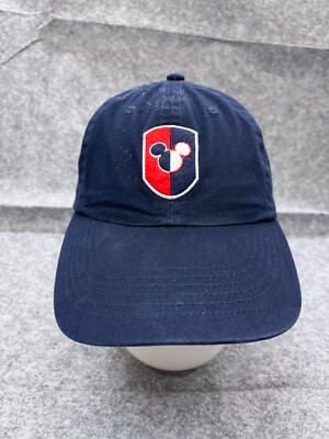 Walt Disney World Mickey America Hat Cap Strap Back Adult Blue 100% Cotton-image
