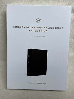 ESV Single Column Journaling Bible Large Print (Buffalo Leather, Deep Brown)-image
