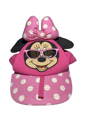 Disney YOUTH Pink Minnie Mouse Ears And Bow Baseball Cap Hat Walt Disney World-image