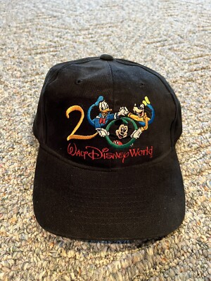 Vintage 2000 Walt Disney World Celebration Mickey Mouse Black Adjustable Hat-image
