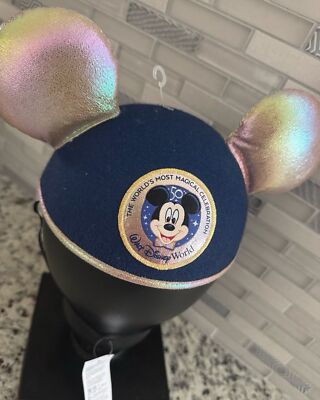 Brand New With Tags Walt Disney World Disneyland 50th Unisex Mickey Ears Hat Cap-image