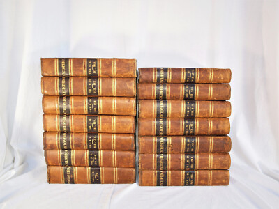 Vintage 14 Volume Leather Backed “The Penny Encyclopedia” 1841-image