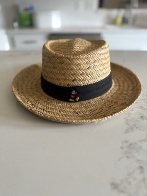 Disney World Parks Mickey Mouse Straw Hat Black Band Adult Beach Summer One Size-image