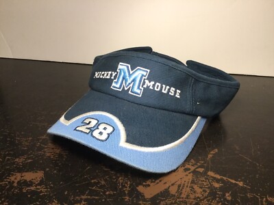 Walt Disney World Mickey Mouse #28 Adjustable Two Tone Blue Visor Hat Cap Nice-image