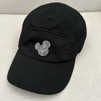 Disney Parks Authentic 5 Panel Black Hat Strapback Mickey Mouse Sequin Adult Cap-image